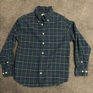 Lands' End Navy and Green Checkered Shirt